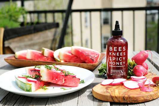 Grilled Watermelon Salad with Spicy Honey